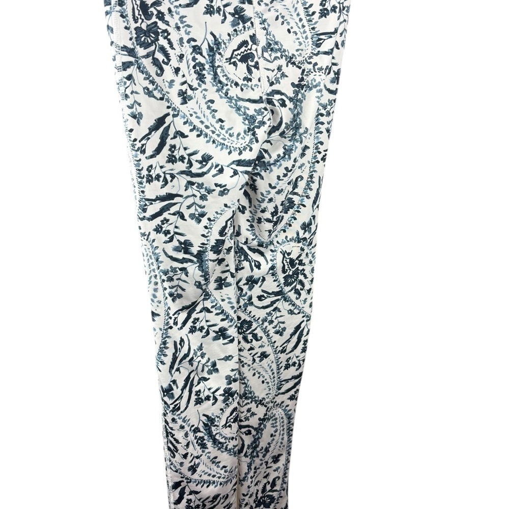 NWOT Free People High-waisted Blue & White Floral Patterned Moto Ankle Leggings